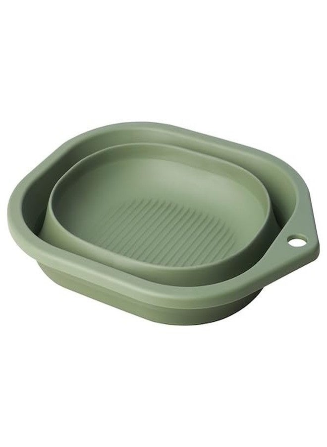 JENIFO PEPPRIG Wash-tub, Foldable/Green, 10 l (338 oz) - Image 1